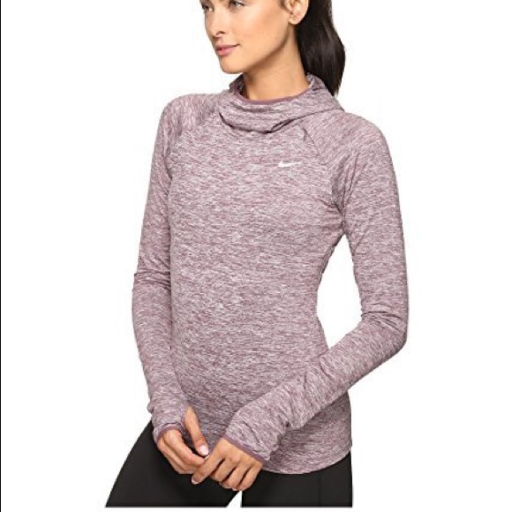Purple Nike element cowl neck hooded dri fit jacket